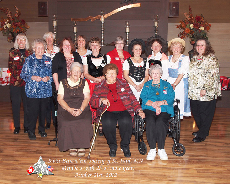 Group Picture of Members 25 or more years of membership at the 100-Year Anniversary in 2012